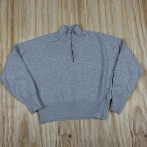 SWEATY BETTY Women's 1/4 Zip‎ Sweater Sweatshirt Gray 12
